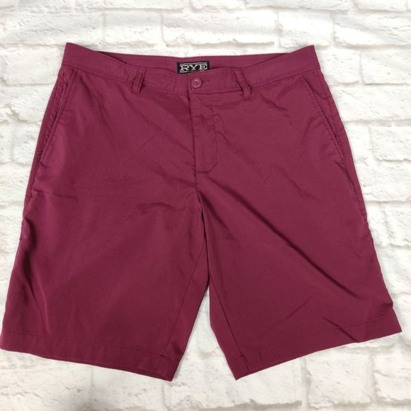 Rye by Hawker Rye Other - Rye by Hawker Rye mens straight leg flat front golf chino shorts red sz 34 x 10
